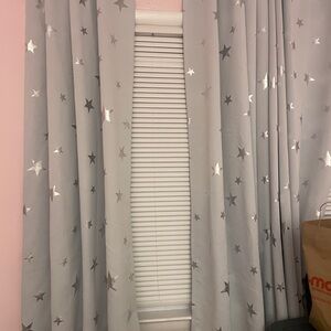 Gray Curtains with Silver Stars